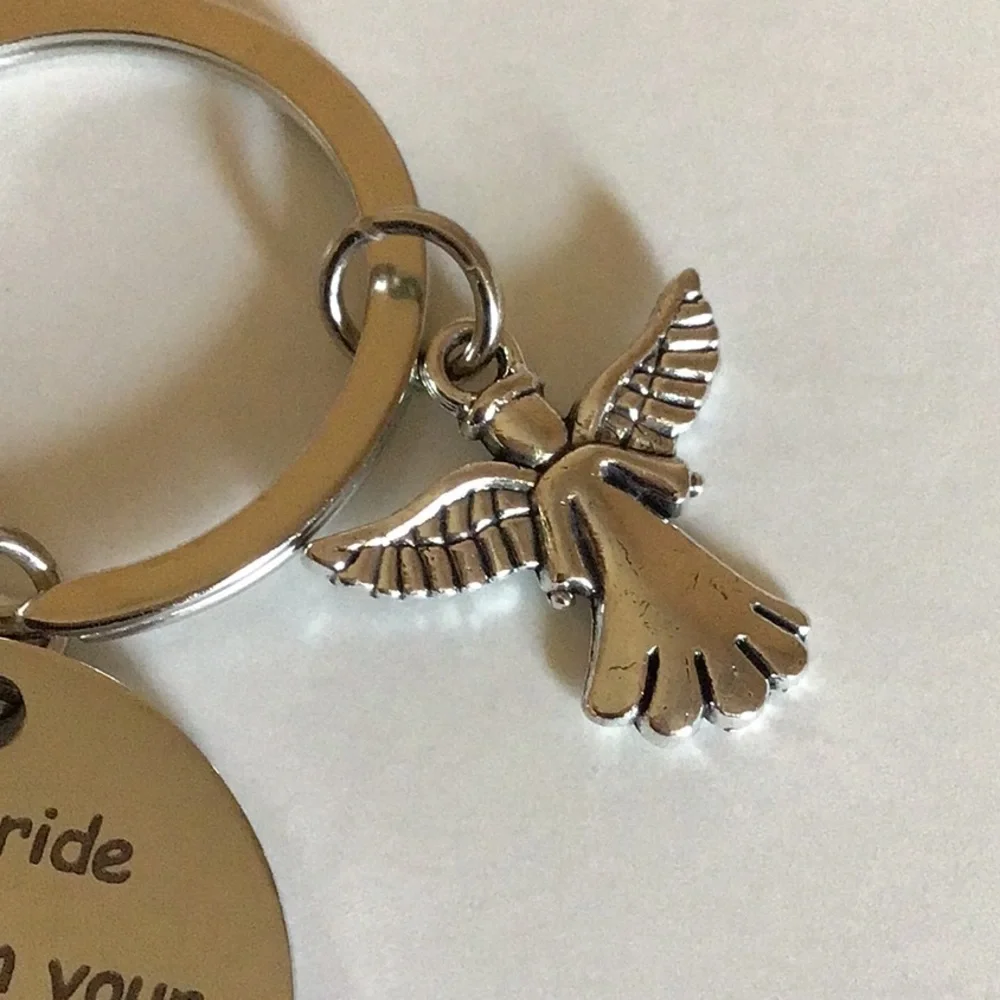 Never Ride Faster than Your Guardian Angel Can Fly Stainless Steel Keych…